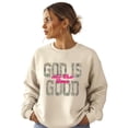 thumbnail image 2 of Camo God Is Good All The Time Sweatshirt for Women - Christian Faith Pullover Sand Sweatshirt Adult Large, 2 of 7