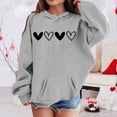 thumbnail image 2 of Gunia Valentines Sweatshirts Hoodies For Teen Girls Minimalist Shirt Heart Print Crewneck Casual Pattern Crewneck Loose Fit Thick Holiday 8-10 Years, 2 of 4