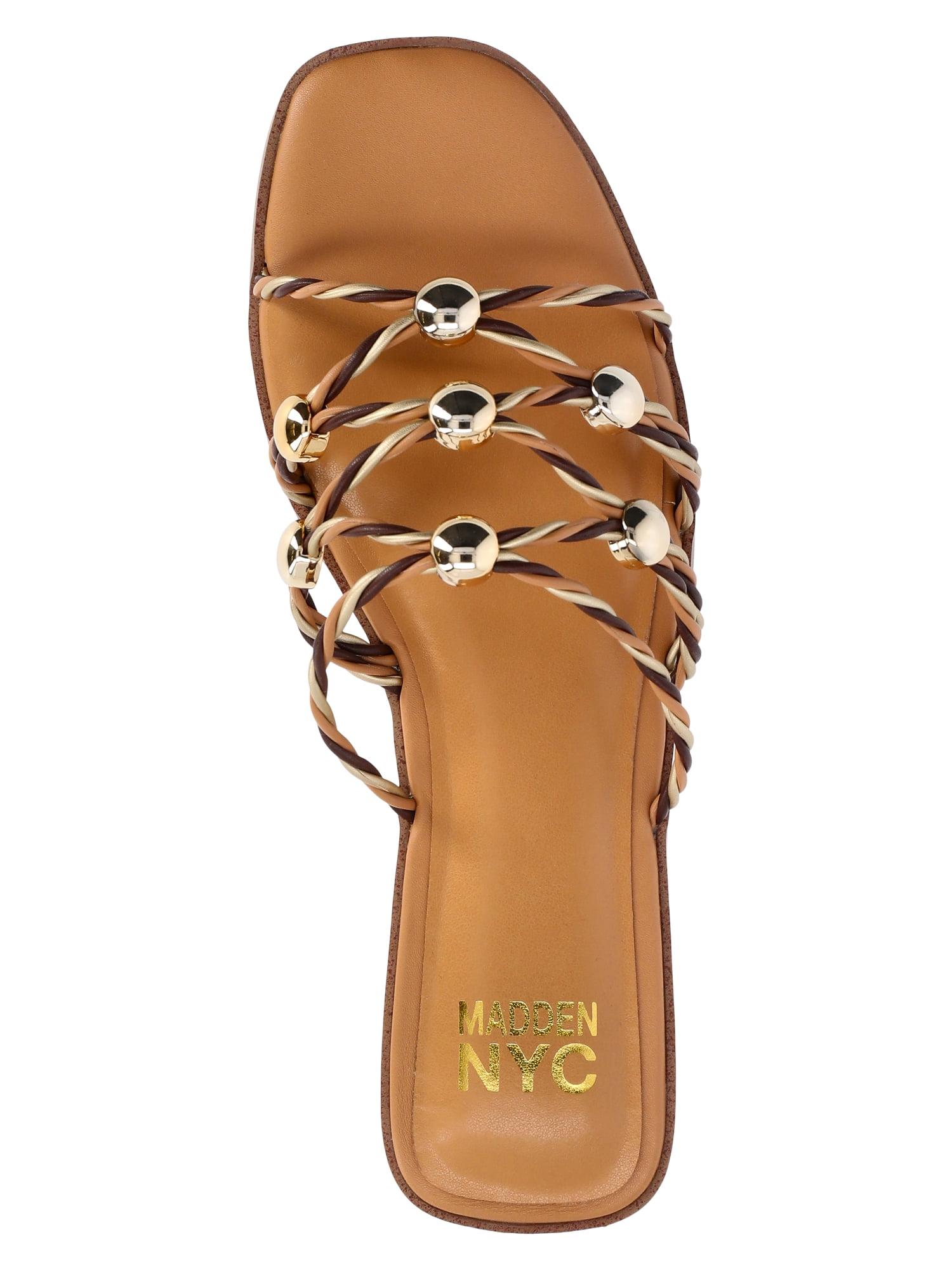 Madden NYC Women's Strappy Studded Slide Sandals
