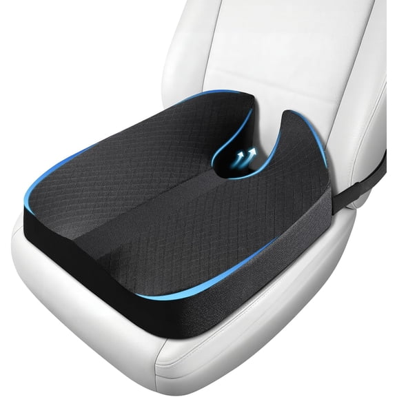 Heightening Car Seat Cushion for Truck Driver Broader Vision, Long Pressure Relief Driving with Adjustable Strap Breathable Cover