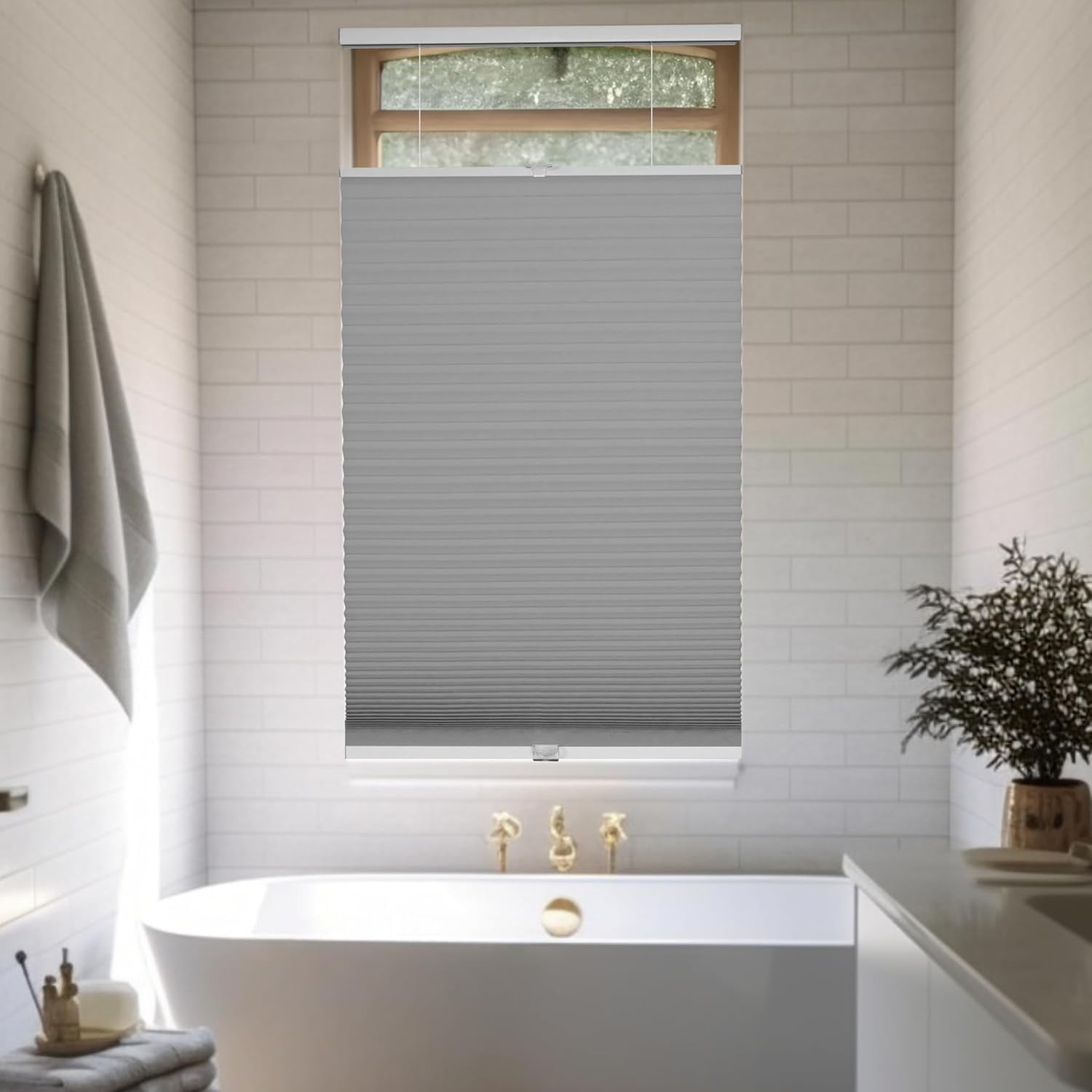 Chicology Grey Blackout Cordless Top Down Bottom Up Cellular Shades 32.5 in. W x 48 in. L