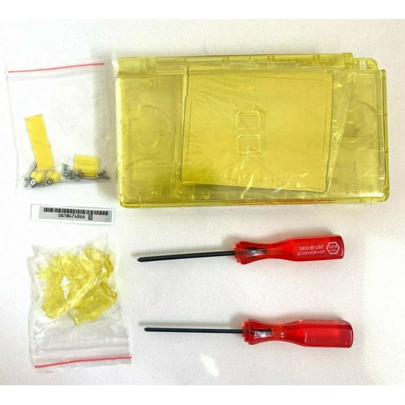 Replacement Housing for Nintendo DS Lite Glass Lens Shell Clear Yellow