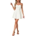thumbnail image 2 of INSPIRE CHIC Women's Dress Sweetheart Neck Strapless Exposed Zipper Mini Flare Dress 3XL Beige White, 2 of 6