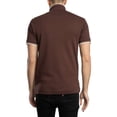thumbnail image 3 of Trojan Chequerboard Diamond Jacquard Panel Polo Shirt, Brown, 3 of 6