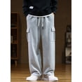 thumbnail image 3 of Pantalones de chándal con múltiples bolsillos para hombre, pantalón informal de algodón con cordón, holgado y recto, talla grande 8XL, novedad de otoño, 2023, 3 of 5