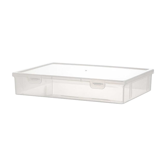 Fiudx Caja de Almacenamiento Transparente, Organizador de Archivos de Plástico Apilable, Portadocumentos Compacto, Contenedor Hermético para Alimentos, para Uso En Casa o En La Oficina, Almacenamient