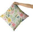 thumbnail image 3 of Spring Floral Pillow Covers 20x20 Set of 2 Cute Watercolor Yellow Pink Blue Flower Leaf Print Decorative Throw Pillows Spring Rustic Farmhouse Cushion Case Decor for Couch Sofa Bed, 3 of 6