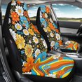 thumbnail image 2 of CHAQLIN Stretch Front Seat Covers for Auto Polyester Fabric Stretchy Fit Front Car Seat Cover Set, Colorful, 2 of 8