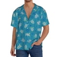 thumbnail image 3 of Wukai Sea Turtle Men's Casual Short-Sleeve Button Down Shirt - Lightweight Summer Dress Shirt for Daily Wear-Small, 3 of 7
