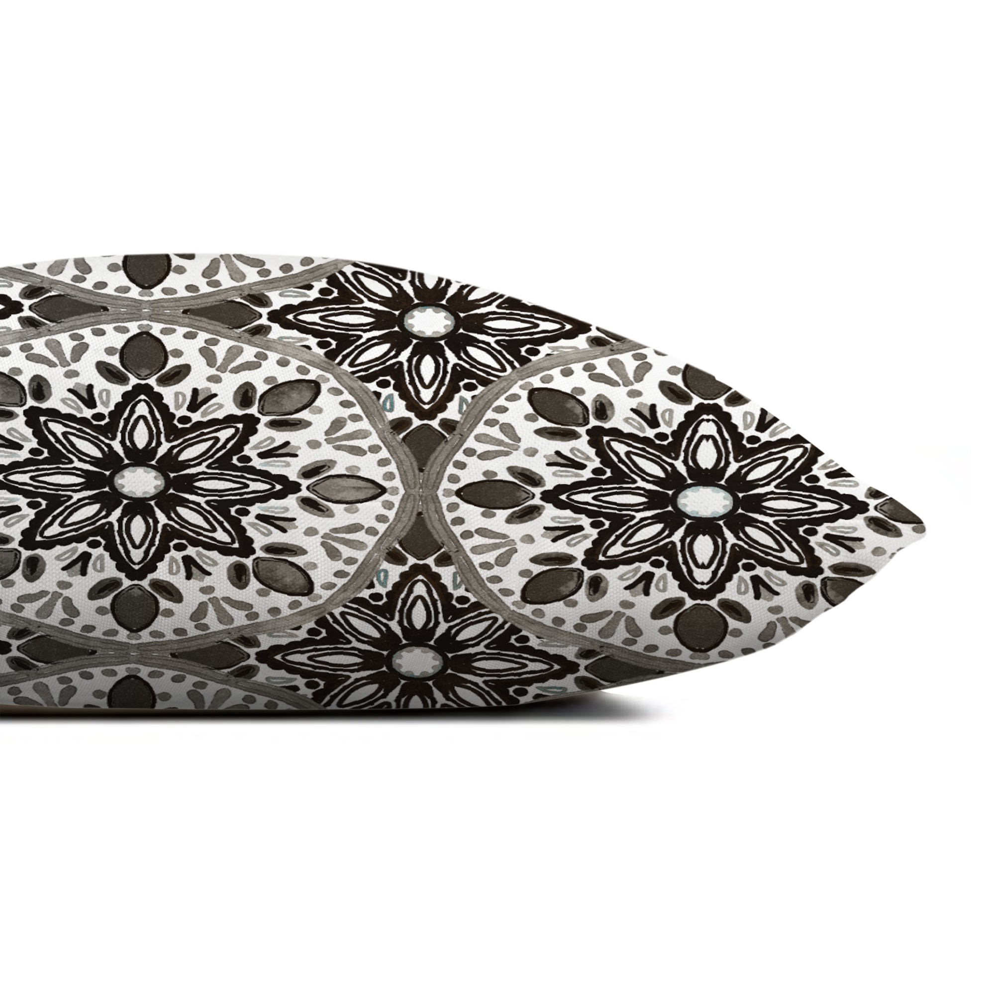 Creative Products Faded Black Gray Medallions 14x20 Indoor / Outdoor Pillow