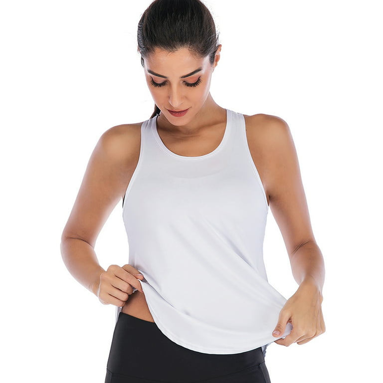 Workout Tops for Women Loose fit Racerback Tank Tops Tie Back Running Tank  Tops Mesh Backless, Black/Gray/White/ Size S-XL 