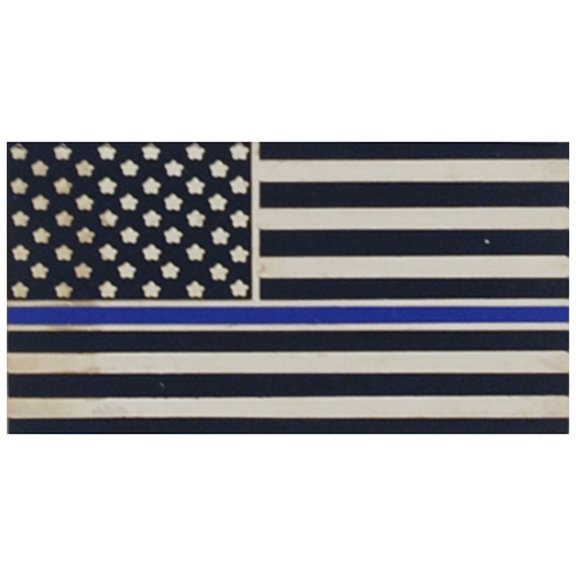 Police Blue Line Honor Flag Patriotic Lapel Pin