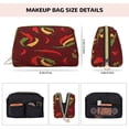 thumbnail image 5 of Naloa Hot Chili Leather Makeup Bag for Purse Travel, Portable Small Cosmetic Organizer for Women and Girls, Make up Bag with Zipper, 5 of 8