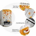 thumbnail image 5 of Extra Long Shower Curtain 72x96 Inch, Thanksgiving Shower Curtain Waterproof Bathroom Decor Fall Black Truck Orange Maple Leaves Wooden Fabric Bath Curtain Set Accessories with Hooks, 5 of 6
