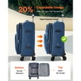 thumbnail image 4 of KFFKFF Softside Expandable Spinner Luggage Blue 20" Checked Softside Spinner Luggage with Expandable Zippered Pocket and TSA Lock, 4 of 9