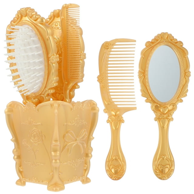 5pcs Salon Hair Brush Desktop Decorative Hair Comb Brush Set with Storage Holder