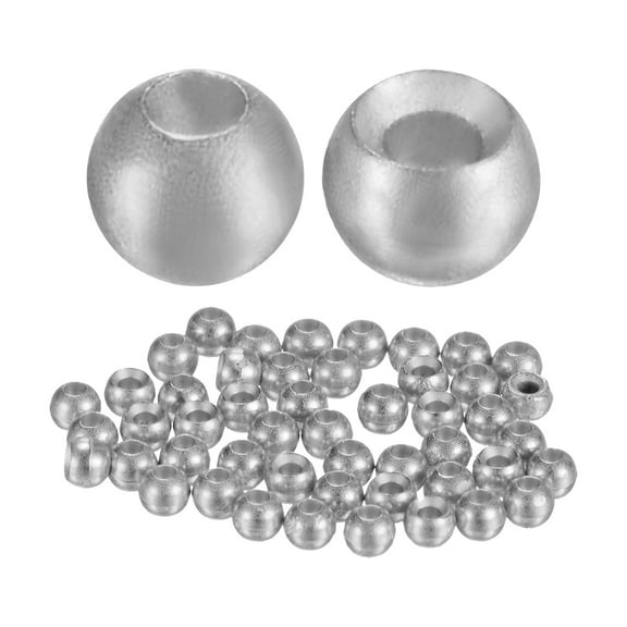Uxcell 2mm Dia Tungsten Beads for Fly Tying [50PCS] - Slotted Head Ball- [#18-20 - Tungsten Color] Sink Deeper Tapered Hole Fly Fishing Materials