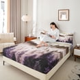 thumbnail image 4 of Homewish Orange Nature Scenery Bed Sheets, Jungle Mountain Pine Tree King Sheets, Retro Natural Landscape Sheet Set, Luxury Bedroom Decor, 4pcs, 4 of 7