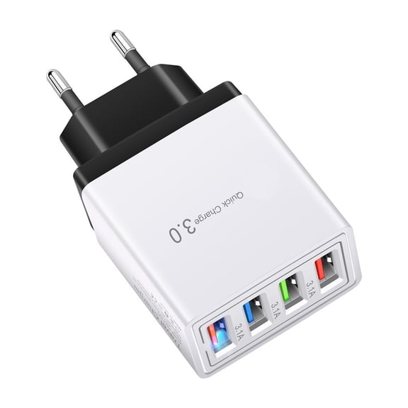 European USB C Charger, 55W European Travel Plug Adapter 4-Port USB C Fast Charging Block US to Europe Plug Adapter Type C Power Adaptor for iPhone 17 16 15 14 13 12 11 Pro Max X 8, Galaxy, Android