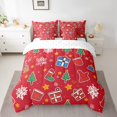 thumbnail image 2 of YST Red Xmas Theme 7-Piece Comforter Set, Queen Size, Christmas Theme, Santa Claus, Snowflakes, 2 of 4