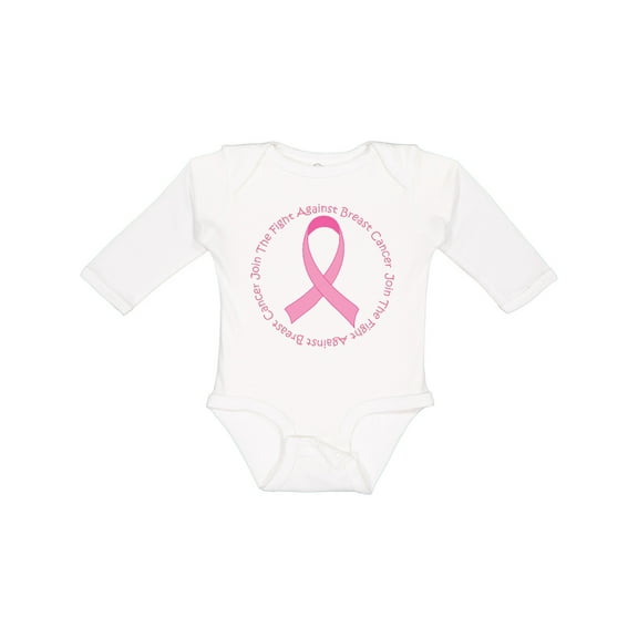 Inktastic Fight Against Breast Cancer Girls Long Sleeve Baby Bodysuit