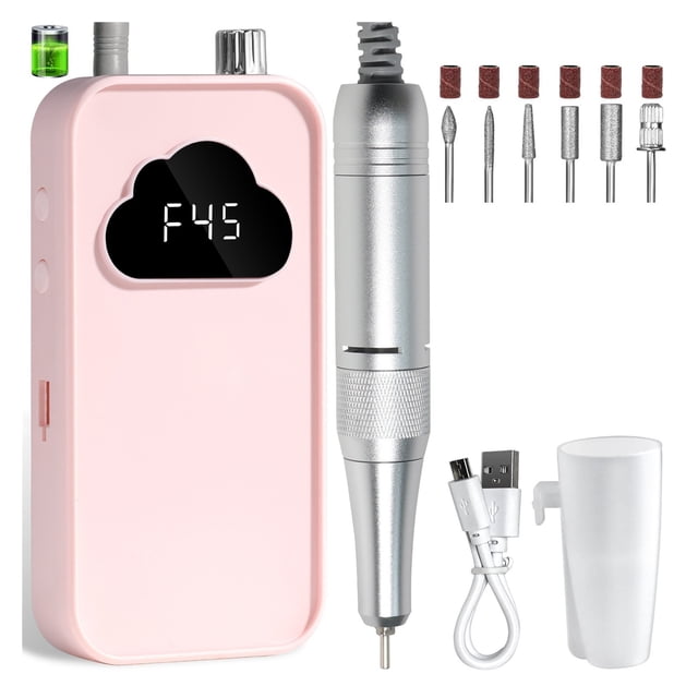 Machine à Percer les Ongles Portable 45000RPM Rechargeable Sans Fil Manucure Électrique Perceuse à Ongles, Largement Utilisation