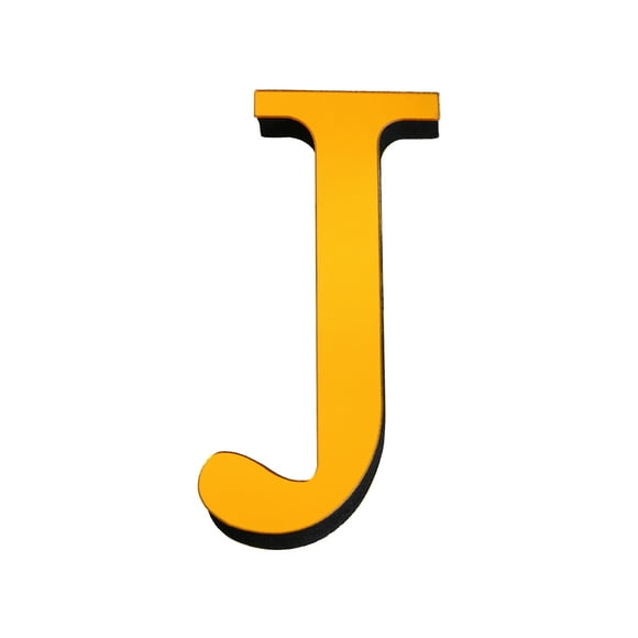 Uxcell 3.94 Pulgadas 3D Acrílico Letras Espejo Calcomanías de Pared Letra J Autoadhesiva Señal de Letra para Decoración del Hogar Oro Profundo