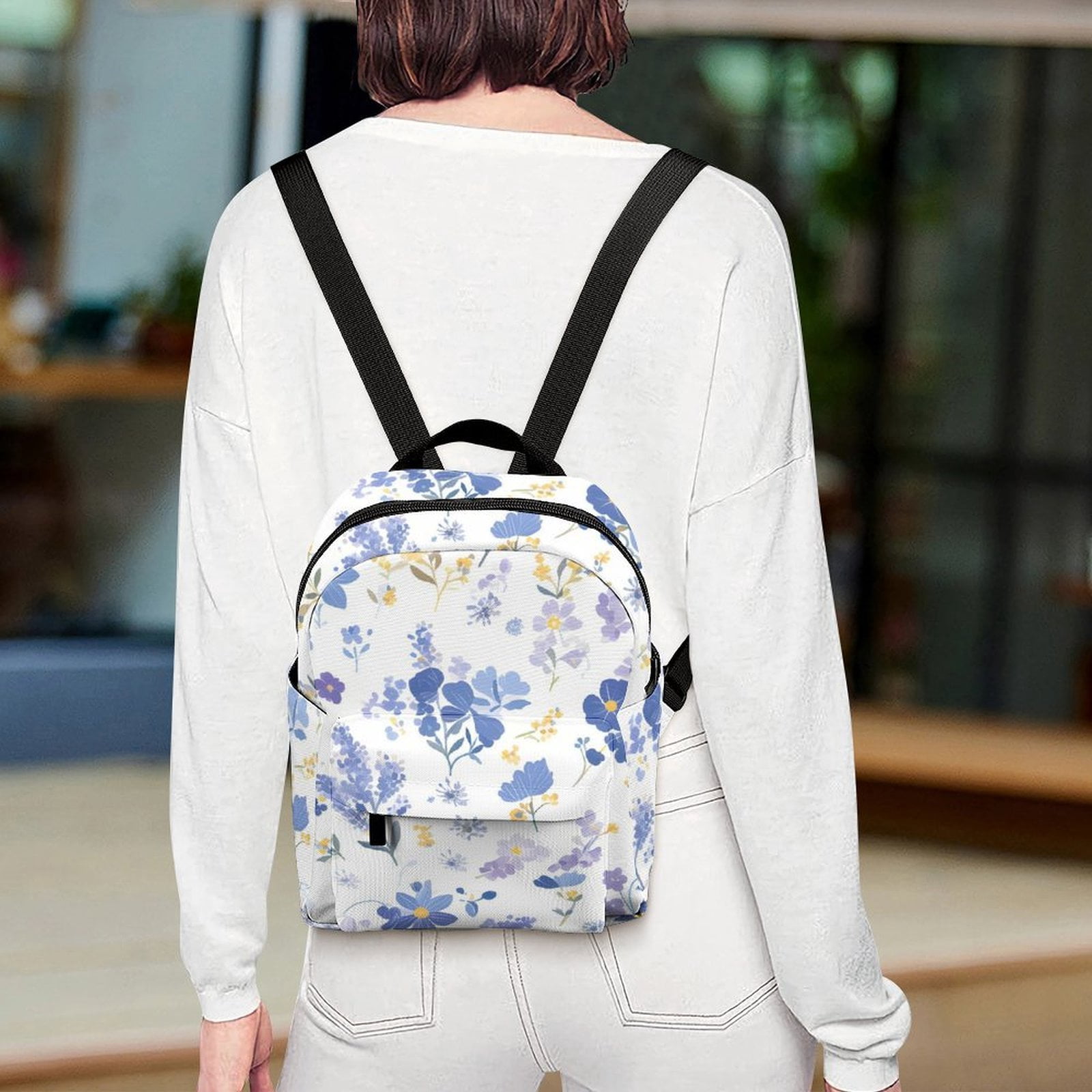 8.1×10in Casual Women'S Backpack With Anti-Contraction And Stretch For Sports Activities Travel Picnics Milk Cow Print Style Lavender_4