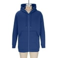 thumbnail image 4 of SYMOID Men's Warm Long Hooded Zip Jacket - 100% Polyester, Relaxed Fit with Pockets, Size 2XL Blue - Great for Casual & Outdoor Layering, 4 of 7