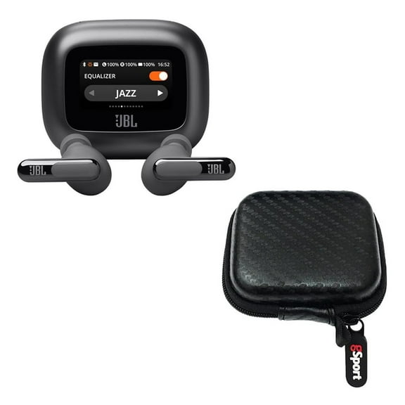 JBL Live Beam 3 True Wireless Noise Cancelling Earbud Bundle with gSport Case (Black)