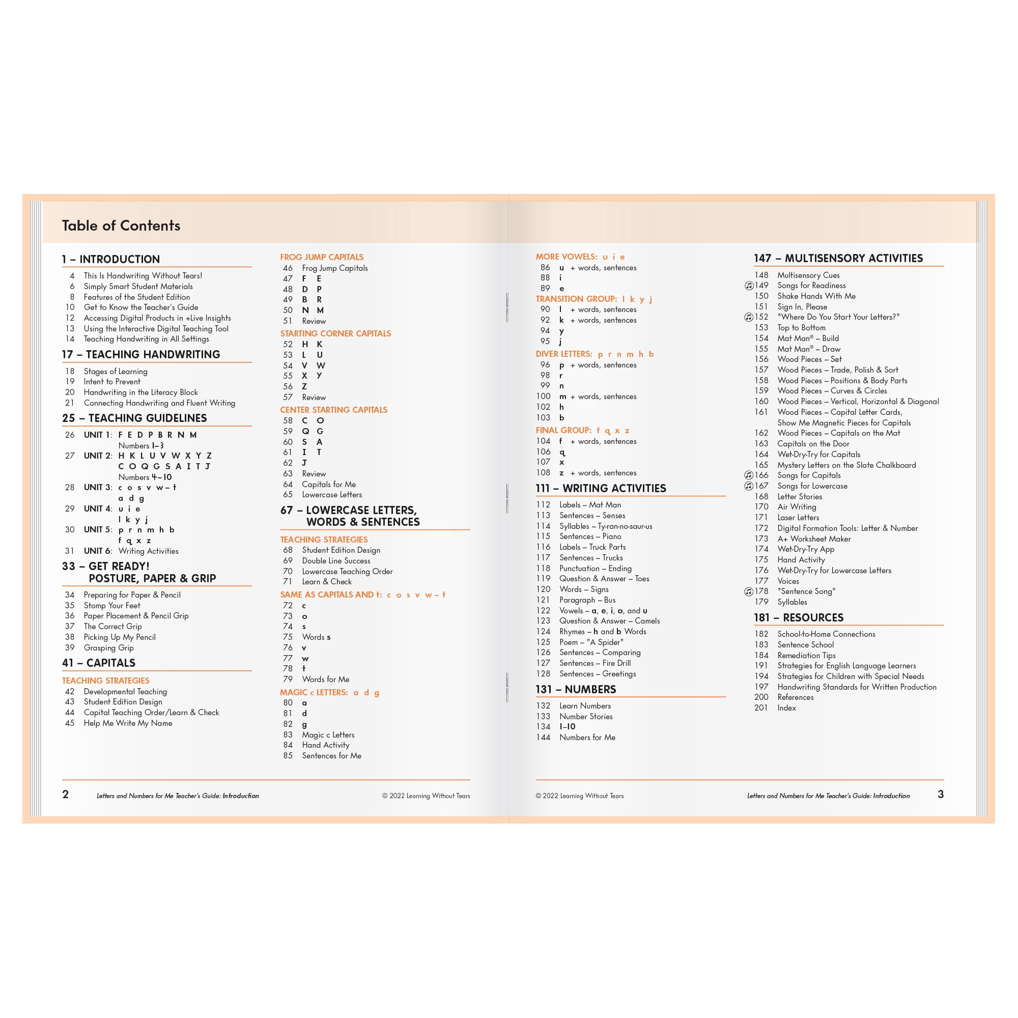 Handwriting Without Tears - Letters & Numbers for Me Teacher's Guide, Kindergarten