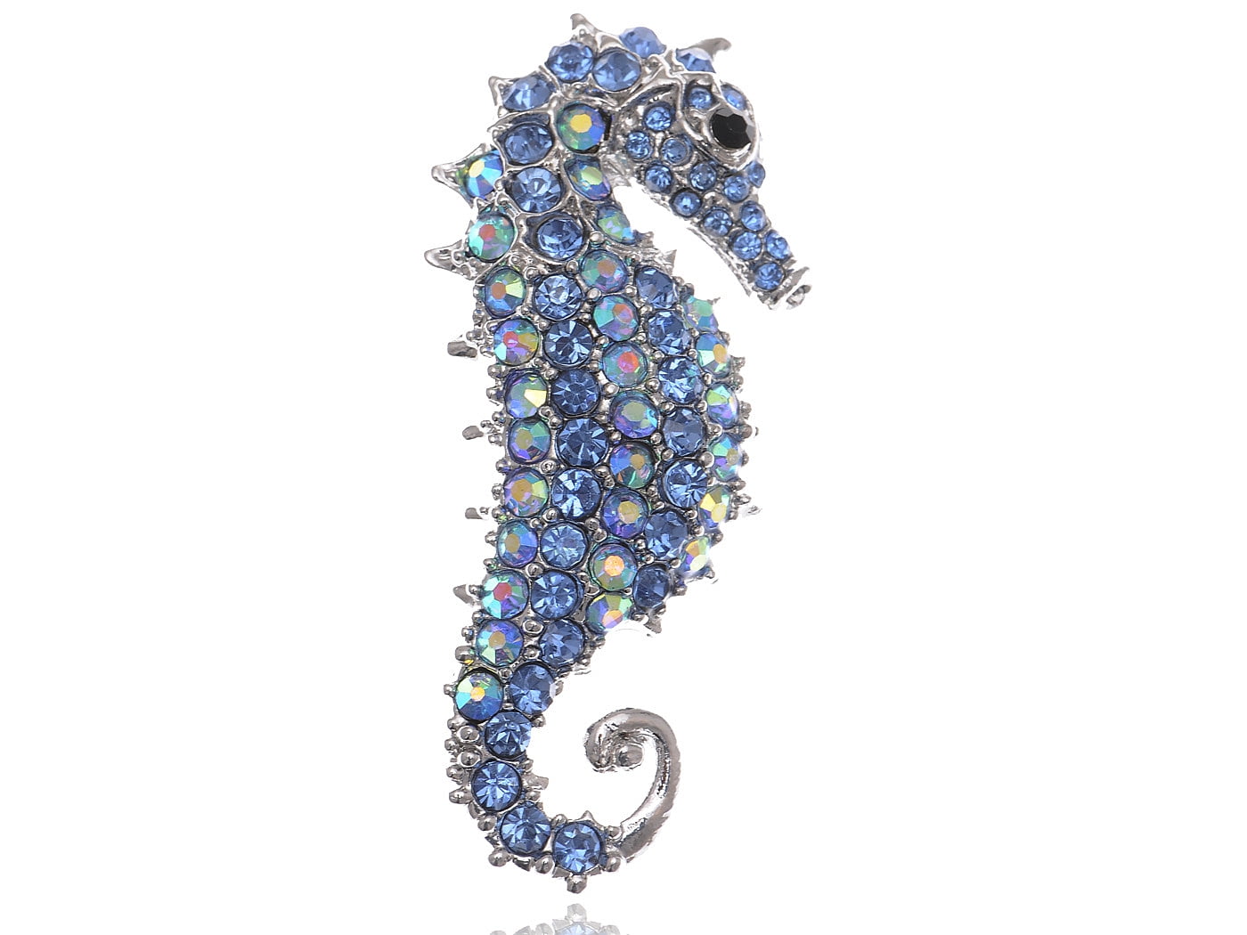 Alilang - Aurora Borealis Crystal Rhinestone Seahorse Fish Convertible ...