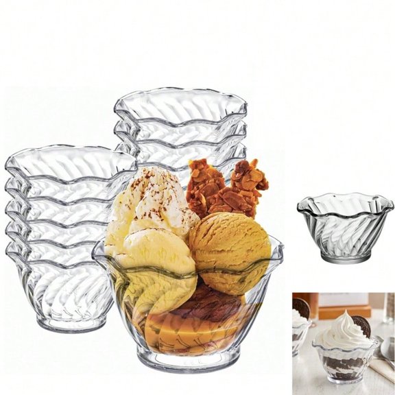 5 oz Clear Plastic Dessert Dish Ice cream Cups Yogurt Bowls