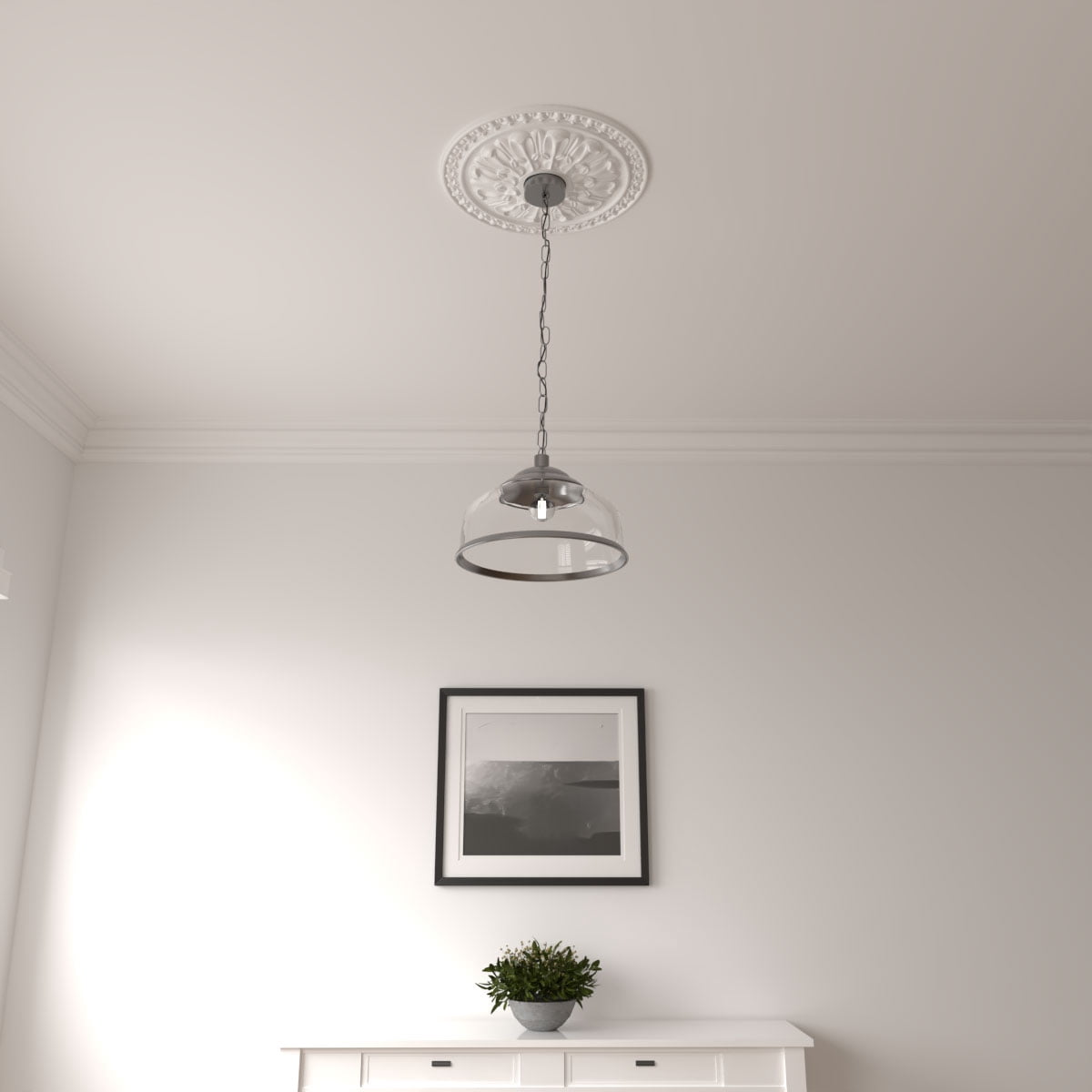 Ekena Millwork 18"OD x 3 1/2"ID x 1 3/8"P Warsaw Ceiling Medallion (Fits Canopies up to 3 1/2")