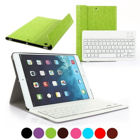Ipad Leather Case Keyboard CoastaCloud NEW Apple iPad 2017 iPad Air 1 Bluetooth Keyboard with Ultrathin Case Cover,Rechargeable Wireless Bluetooth Keyboard, PU Leather Case Cover for iPad Air 1/iPad 5 (model numbers A1474, A14 ()