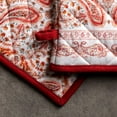 thumbnail image 2 of Maison d' Hermine Orient 100% Cotton Set of Oven Mitt (7.5 Inch by 13 Inch) and Pot Holder (8 Inch by 8 Inch) for BBQ Cooking Baking Grilling Microwave Barbecue Thanksgiving/Christmas, 2 of 3