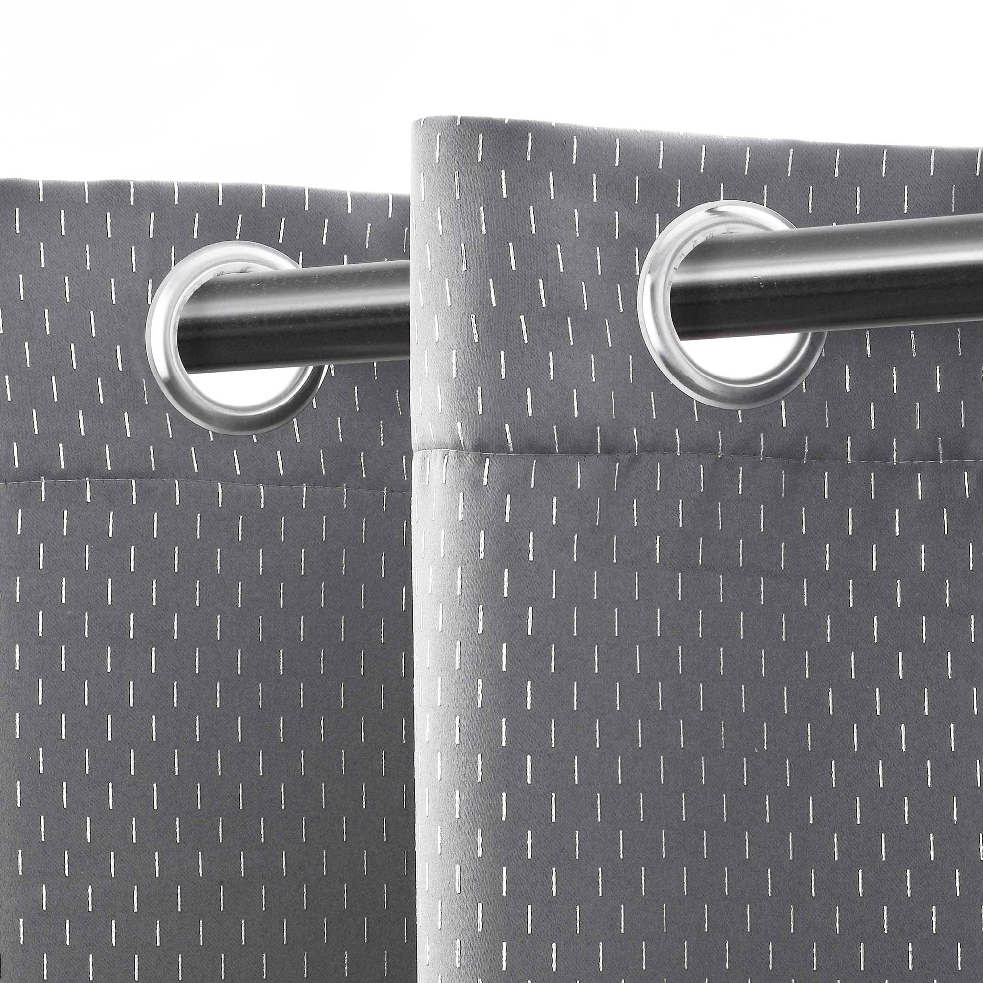 Superior Shimmer Blackout Curtains, Grommet Header, Set of 2, 42" X 108", Silver