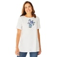 thumbnail image 2 of Woman Within Plus Size 2-Piece Embroidered Poplin Tunic And Tee Set, 2 of 6