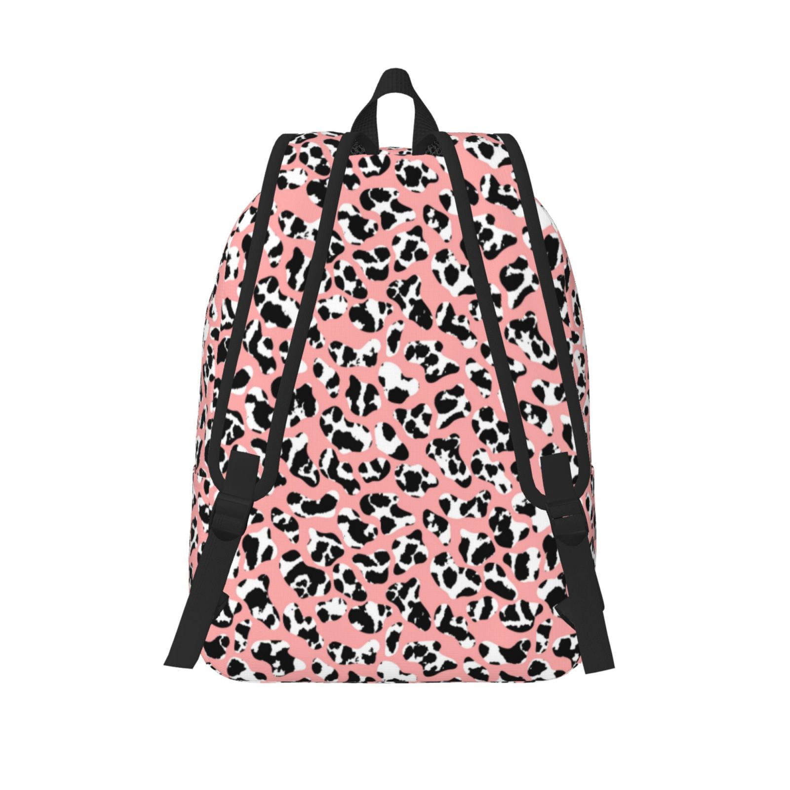 Picia Cow Animal Skin Printed Canvas Daypack - Stylish and Durable Vintage Compact Backpack - Class, Work, Travel, or Laptop Bookbag,Organized Compartments-Small