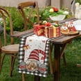 thumbnail image 5 of Buffalo Plaid Gnome Watercolor Botanical Christmas Table Runner 13x72 Inch, Seasonal Farmhouse Holiday Winter Rustic Burlap Xmas Runners for Table Decorations Home Party Decor, 5 of 6