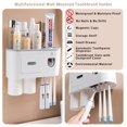 thumbnail image 2 of Toothbrush Holder with Toothpaste Dispenser-Multifunctional Wall Mounted Space-Saving Automatic Toothpaste Dispenser Squeezer Kit, 4 Toothbrush Slots,2 Cups and Drawers for Bathroom, 2 of 6