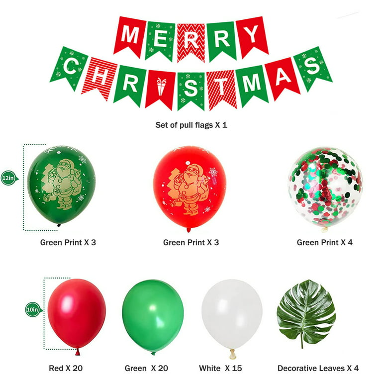 Red-Green White Party-Decorations Christmas Streamers-Garland - Red Green  White
