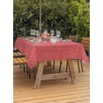 thumbnail image 2 of Outdoor Tablecloth with Umbrella Hole and Zipper, Vintage Coral Red Rectangle Table Cloth 52x70 Inch Waterproof Tablecloth, Farmhouse Retro Solid Color Linen Texture Picnic Table Cover for Patio, 2 of 7