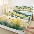 thumbnail image 3 of Manfei Watercolor Dandelion Queen Sheet Sets for Kids, Rustic Farmhouse Cabin Flat Sheet, Countryside Queen Fitted Sheet, Super Cozy Room Decor, 4-Piece, 3 of 7