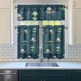 thumbnail image 3 of Set of 3 Cute Celestial Kitchen Curtains, Star Constellation Moon and Stars Tier Curtains with Valance, Nebula Cosmic Sci-Fi Lovers Window Panels, Rod Pocket Design, 3 of 6