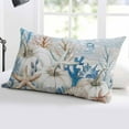 thumbnail image 5 of Blue Coastal Fall Throw Pillow Covers, Thanksgiving Pumpkins Starfish Coral Soft Breathable Pillow Cases with Invisible Zipper for Sleeping, Toddler Pillowcases for Couch Bed Sofa Chair 12x20 Inches, 5 of 6