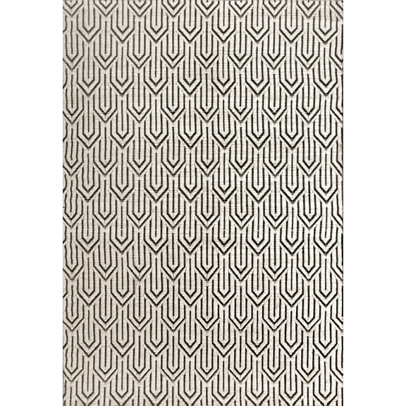 Dynamic Rugs Soul Ivory/Charcoal 5X8 Geometric Handmade Area Rug