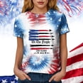 thumbnail image 6 of Leey-World Usa Shirt Women Tie Dye Tops Shirt for Women Casual Top Fashion Short Sleeve T-Shirt Plus Size(Brick Red,2XL), 6 of 7