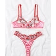 thumbnail image 4 of Pink Lingerie Set Floral Silk, 4 of 5