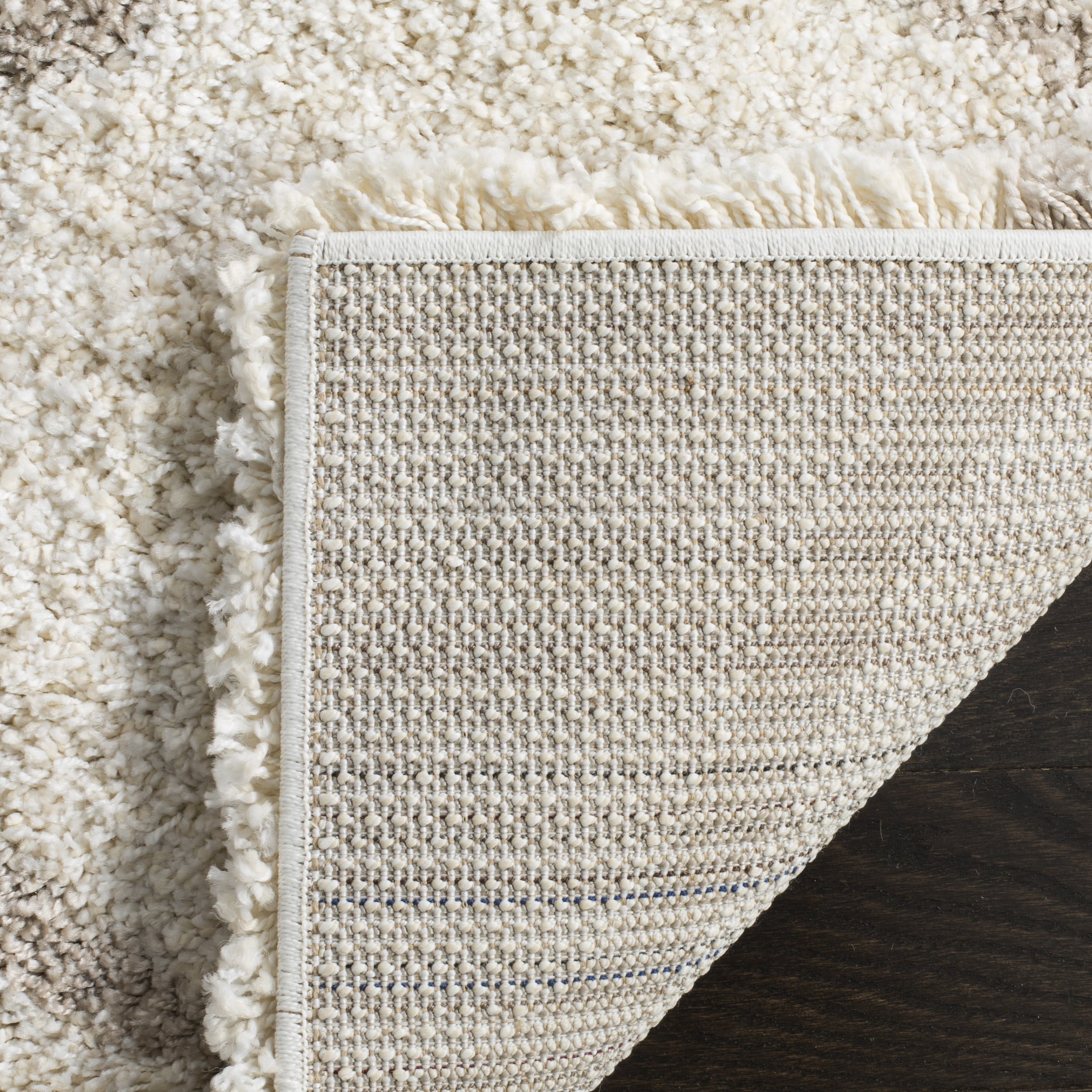 SAFAVIEH Hudson Arline Geometric Shag Area Rug, Ivory/Beige, 8' x 10'